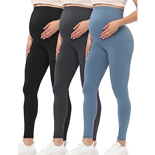 Buttergene Women's Maternity Leggings over the Belly Maternity Yoga Pants Workout Pregnancy Leggings