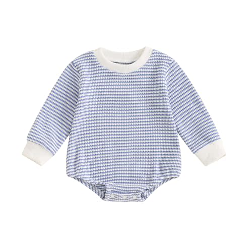 VISGOGO Unisex Baby Boy Girl Romper Waffle Newborn Infant Onesie Clothes Long Sleeve Bubble Oversized Romper Bodysuit Top