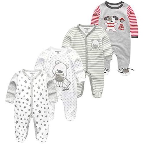 Kiddiezoom Baby and Toddler Boys'Snug Fit Footed One-Piece Romper Jumpsuit Cotton Cotton Footed Outfit