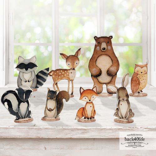 Adorable Woodland Creature Cutouts for Baby Shower or Nursery - Set of 8
