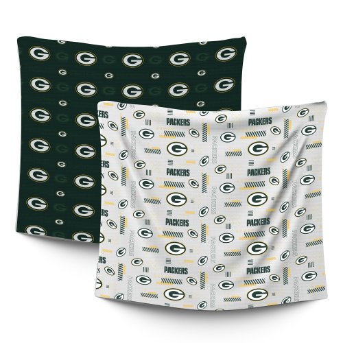 Infant Green Bay Packers Pegasus 47" x 47" Home & Away Two-Piece Muslin Blanket Set