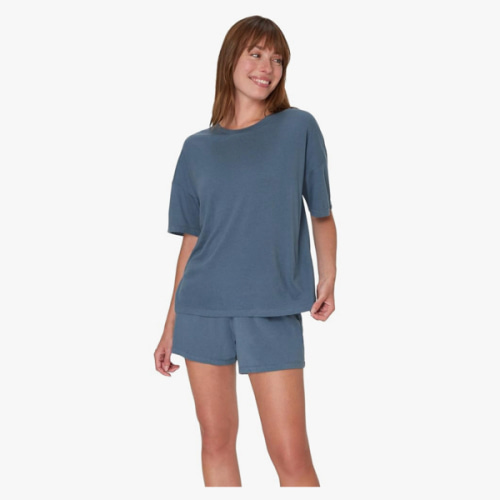 Hanes Women's Originals 2 Piece Lounge, Comfywear Supersoft Boxy T-Shirt & Sleep Shorts Loungewear Set