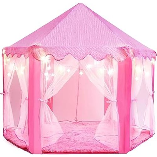 Princess Tent for Kids - 55" X 53" with Led Star Lights | Princess Toys | Toddler Play Tent | Playhouse, Castle