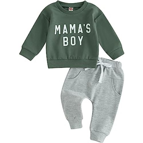 Toddler Baby Boy Football Outfit Embroidery Letters Rugby Sweatshirt with Elastic Waist Sweatpants Infant Clothes