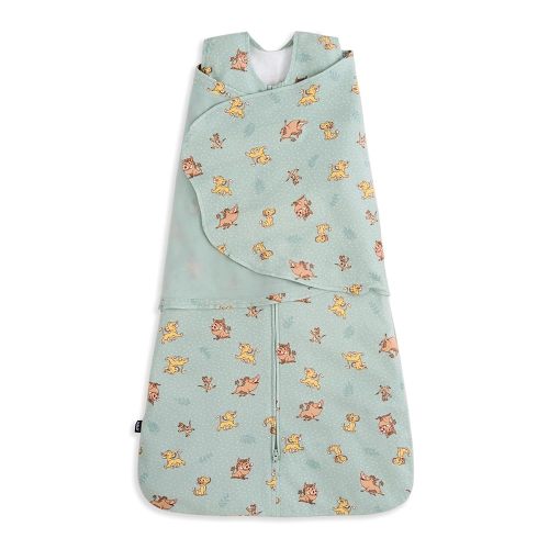 HALO 100% Cotton Sleepsack Swaddle, 3-Way Adjustable Wearable Blanket, Small, TOG 1.5, Lion King Friends