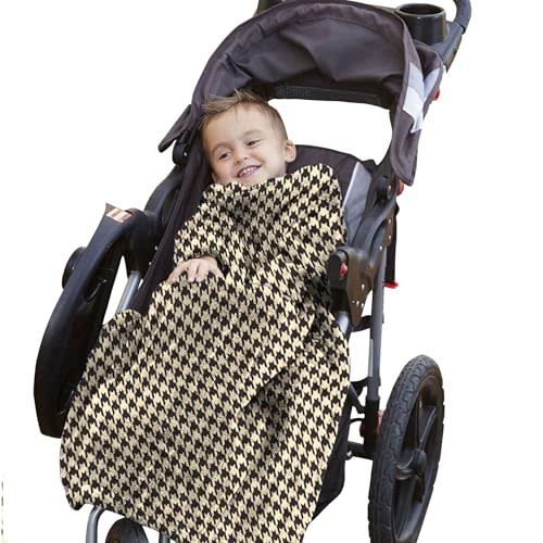 Slanket Stroller Blanket for Babies & Toddlers - The Stroller Wearable Fleece Baby Blanket w/Sleeves, Foot Pocket & Hand Covers - Soft Baby Blanket for Girls & Boys - Large, 33 x 34”, Houndstooth
