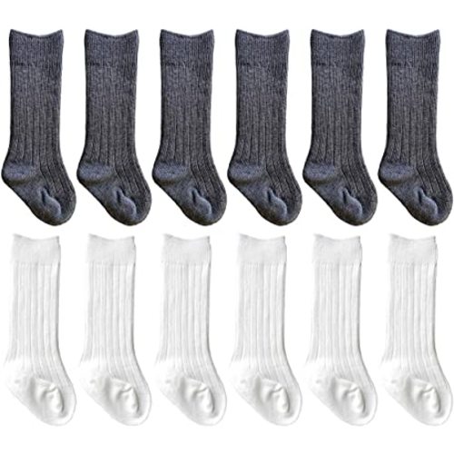 QandSweat Unisex-Baby Knee High Socks Seamless Toddler Boy Girls Cotton Uniform Stockings