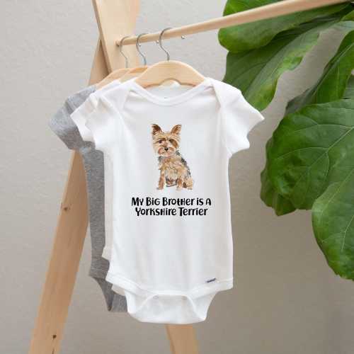Yorkie Baby Onesies® Brand, new born baby clothes, baby shower gift, cute dog baby bodysuit, gift for new baby