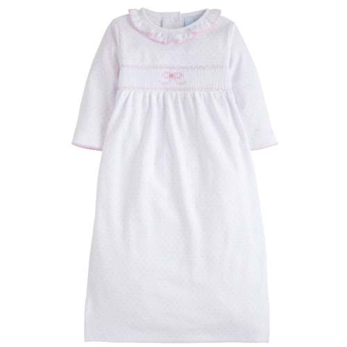 Smocked Newborn Gown - Bow