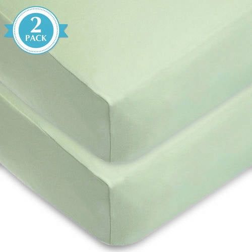 American Baby Company Green Cotton Fitted Sheets, Crib Bed (2 Pieces)