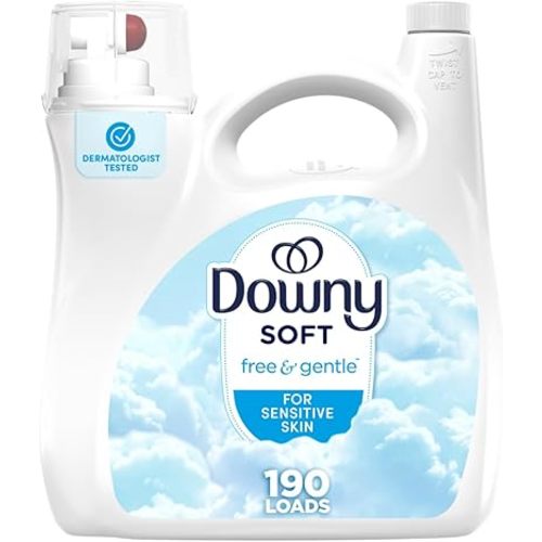 Downy Free & Gentle Fabric Softener, Fabric Conditioner, Hypoallergenic, 190 Loads, 140 fl oz, Downy Fabric Softener, Liquid Fabric Softener