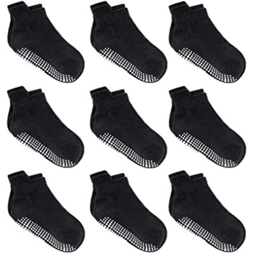Zaples Baby Non Slip Grip Ankle Socks with Non Skid Soles for Infants Toddlers Kids Boys Girls