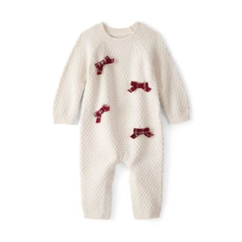 Baby Girls Bow Appliqué Footie Pajamas