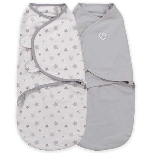 SwaddleMe Original Organic Swaddle - Size Small/Medium, 0-3 Months, 2-Pack (Starry Skies )