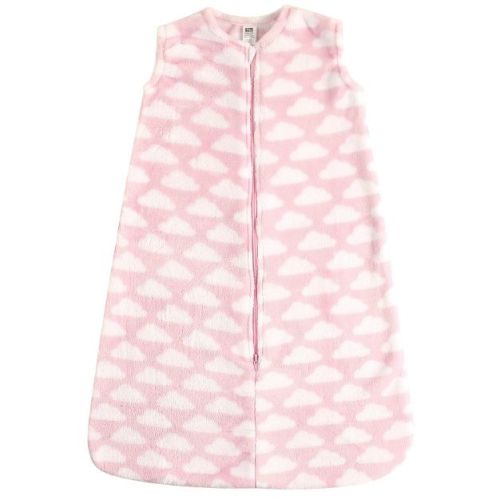 Hudson Baby Infant Girl Plush Sleeping Bag, Sack, Blanket, Pink Clouds Plush, 0-6 Months