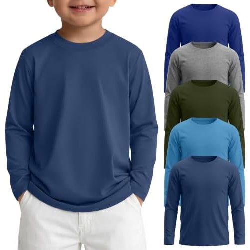 5 Pack Toddler Boys Long Sleeve Shirts