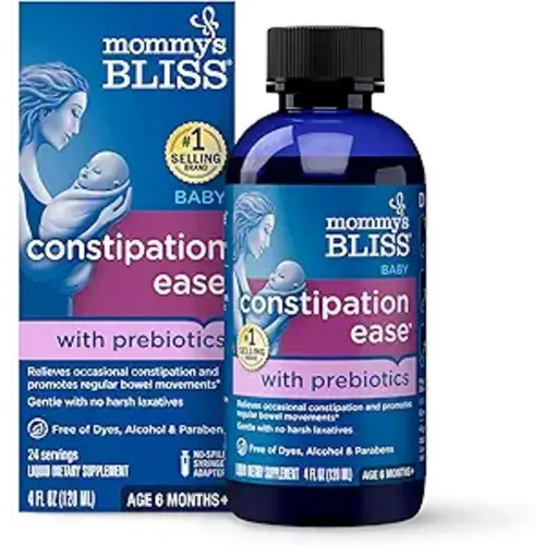 Mommy's Bliss Constipation Ease + Prebiotics, Relieves Occasional Constipation, Gentle & Safe, No Harsh Laxatives, 4 Fl Oz Bottle (Pack of 1)