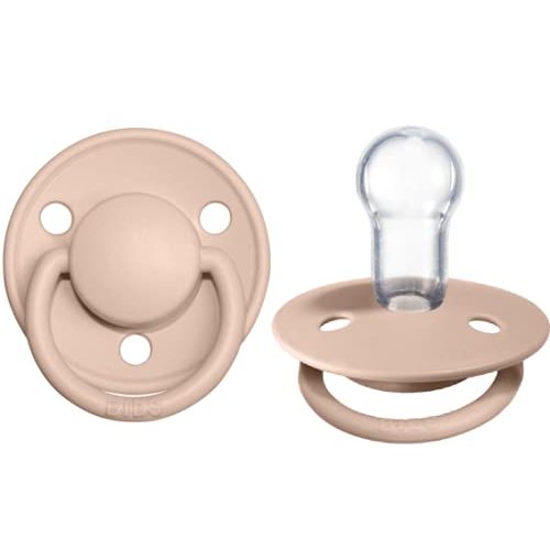 BIBS de Lux Baby Pacifier | BPA-Free Silicone | Made in Denmark | Blush 2-Pack (One Size)