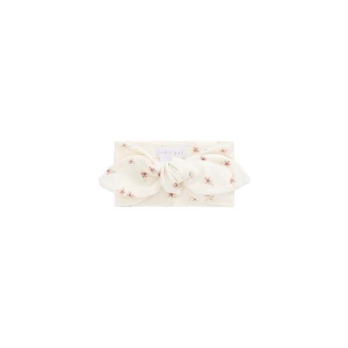 Organic Cotton Headband - Simple Flowers Egret