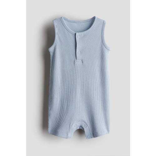 RIBBED COTTON ROMPER SUIT