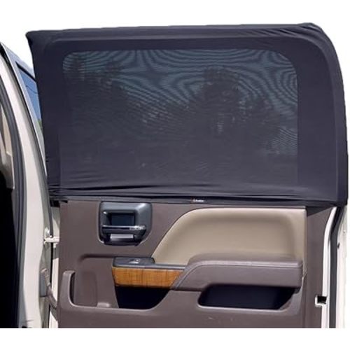 EcoNour Car Rear Window Screens (2 Pack) | Stretchable & Breathable Car Side Window Sun Shades for Sun Protection | Breathable Window Shades for Privacy Blackout | (XXL 48"x26")