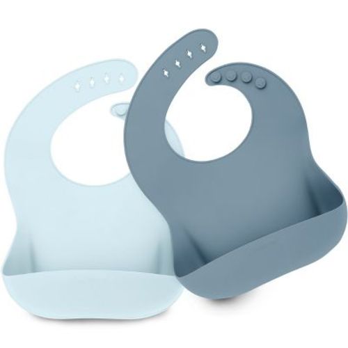 Keababies 2-pack Silicone Bibs For Babies, Food Grade Silicone Baby Bibs For Eating, Feeding, Toddler Bibs, Boys, Girls (ocean)