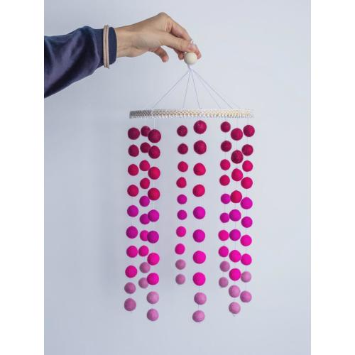Pink Lemonade Ombre Baby Mobile/ Pink Crib Mobile/ Felt Balls Mobile RTS