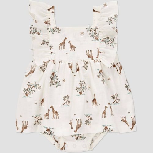 Carter's Just One You® Baby Girls' Safari Sunsuit - Cream 3m