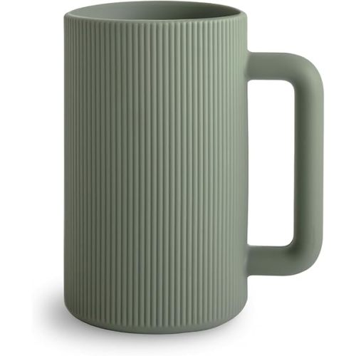 mushie Baby Bath Rinse Cup | 100% Food Grade Silicone | Shampoo & Body Washing Rinser Cup for Kids (Dried Thyme)