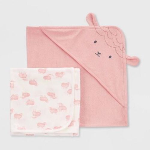 Carter's Just One You® Baby Girls' Sheep Hooded Bath Towel - Pink