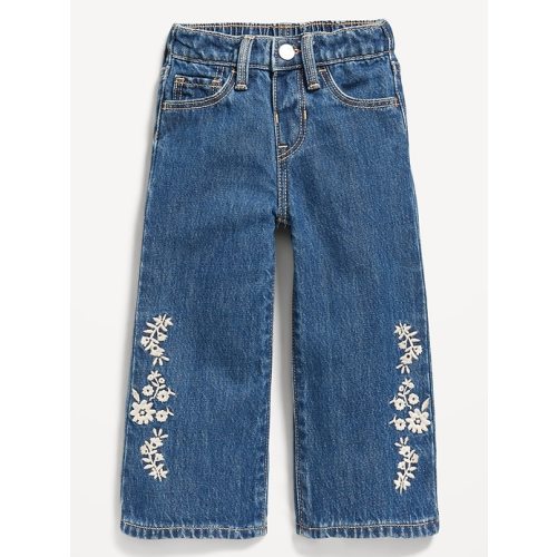 Baggy Embroidered Wide-Leg Jeans for Toddler Girls | Old Navy 12-18M