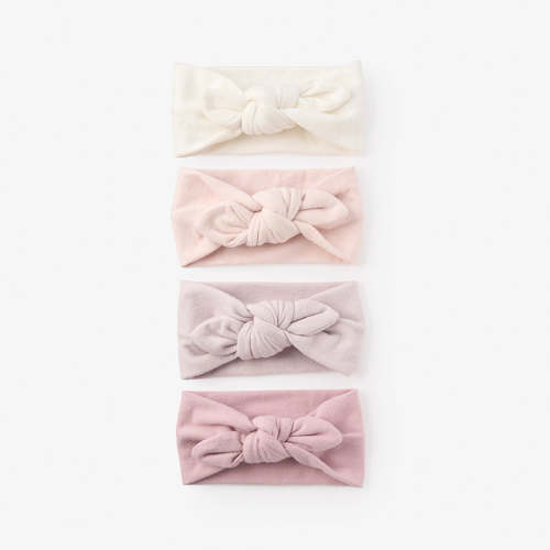 Brushed Cotton Knotted Bow Headband 4 Pack MULTI / 0-12M