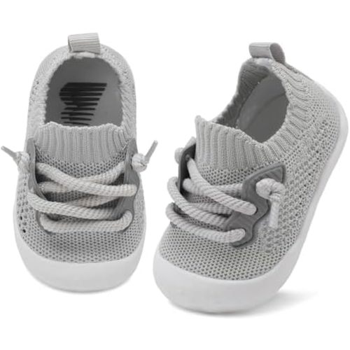 BARERUN Baby Shoes Baby First Walking Shoes Infant Sneakers Wide Toe Box Slip on Shoes Soft Sole Baby Boys Girls Crib Shoes Toddler Breathable Lightweight House Sock Shoes