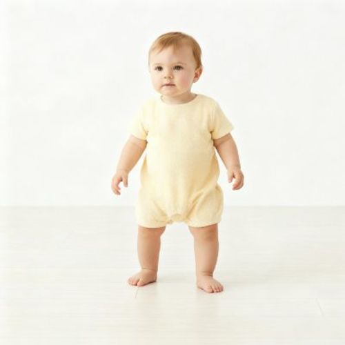 Makemake Organics Organic Short Romper - Butter Yellow - 0-3M