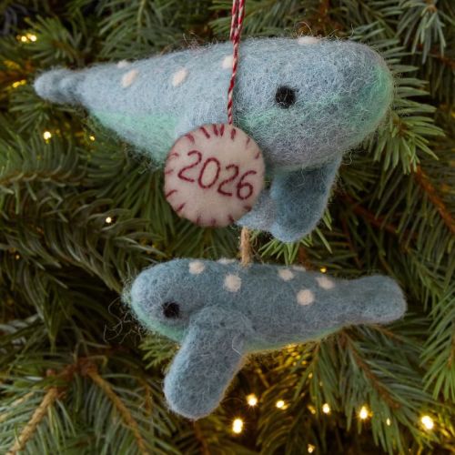 Baby's First Christmas Felt Whale Ornament