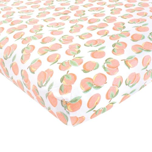 Hudson Baby Unisex Baby Cotton Fitted Crib Sheet, Peach, One Size
