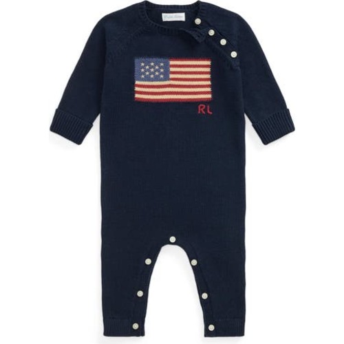 Flag Cotton Romper, Newborn M