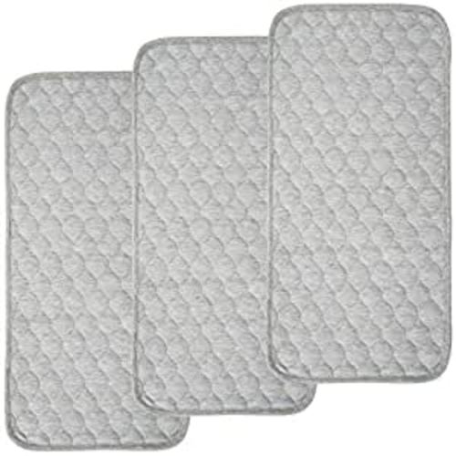 BlueSnail Quilted Thicker Waterproof Changing Pad Liners 3 Count(Gray) - gray