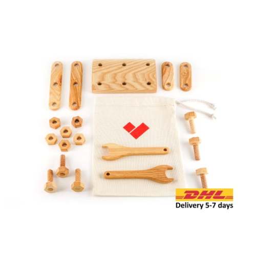 Wooden constructor , Wooden tool set,Wooden toys,Christmas gift,Montessori toys, eco friendly,wooden bolts and screws,toddler toys