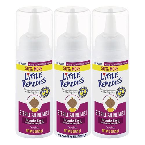 Little Remedies Sterile Saline Nasal Spray for Baby and Newborn, 3 Oz, 3 Pack