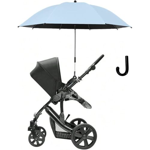 One Stroller Umbrella with Parasol (Free Steel Clip and Handle), Creative Universal Umbrella for Baby Stroller Unisex Baby Pet Carrier, Sun Protection Umbrella Avoid Sun or Rainy (Blue)