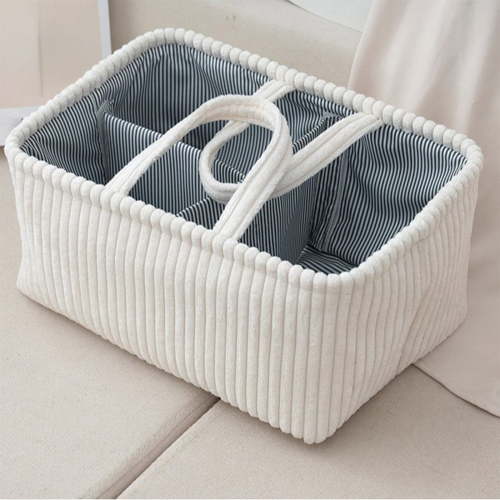 Diaper Caddy Organizer with Handle, Diaper Wet Storage Bag, Compartment Storage Basket, Portable Diaper Storage Basket Bin for Wipes, Miscellaneous Storage Bag