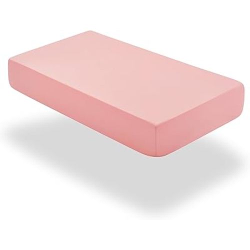 SiinvdaBZX 1 Pcs Baby Fitted Crib Sheets for Boys Girls, Soft Viscose Derived from Bamboo Crib Sheet Crib Mattress Sheets for Standard Crib and Toddler Mattress (Pink, 52"x28")