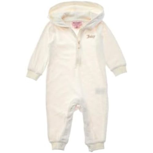 Juicy Couture Baby Girls Footless Hooded Coverall