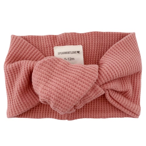 Organic Waffle Turban Headband, Dusty Rose