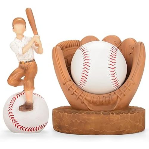 Baseball Display Case Baseball Holder: Resin Baseball Figurines Baseball Collector Memorabilia Baseball Gifts for Boys Men, Fathers Day Unique Gifts for Dad,Grandpa,Husband,Coach,Teens,Baseball Lovers