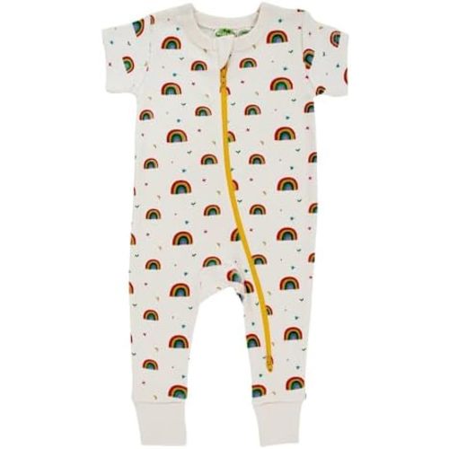 PARADE Organic Signature Print '2-Way' Zip Romper Short Sleeve