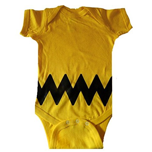 Custom Kingdom Baby Boys/Girls Peanuts Charlie Brown Double-Sided Zig Zag Bodysuit
