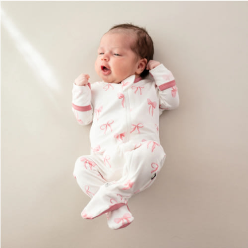 Zippered Footie in Bow