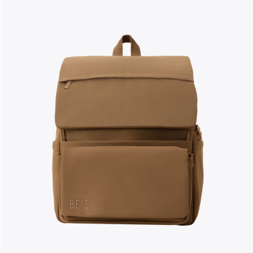 BÉIS 'The Ultimate Diaper Backpack' in Camel - Diaper Bag Backpack in Camel Brown
